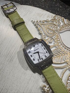 Brighton Lime Green Leather Strap Women's Watch